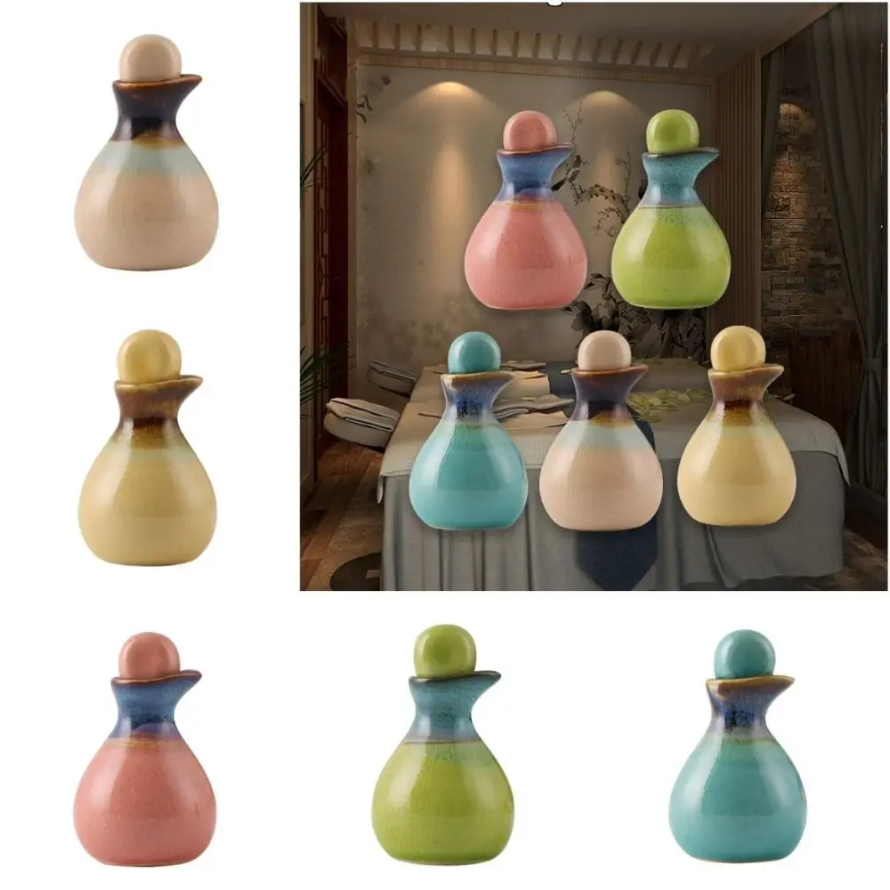 Storage Jar Refillable Essential Oil Bottle Vintage Empty Cosmetic Container Mini Ceramic Oil Dropper Bottle Beauty Products