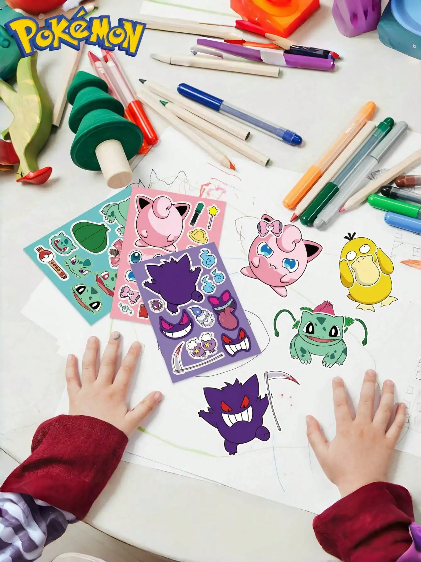 8/16 قطعة MINISO بوكيمون بيكاتشو أنيمي الكرتون الوالدين والطفل لغز تفاعلي ، دفتر DIY ، ملصقات ، أفضل هدية العيد ل