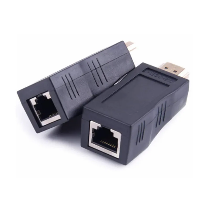 HDMI-compatible  Extender 4K RJ45 Ports LAN Network HDMI-compatible Extension Up to 30M Over CAT5e / 6 UTP LAN Extender Cable
