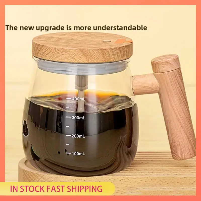 AA05 Glass Self Stirring Coffee Mug 400ML USB Charging For Mixing Travel Cup For Coffee,Milk Tea