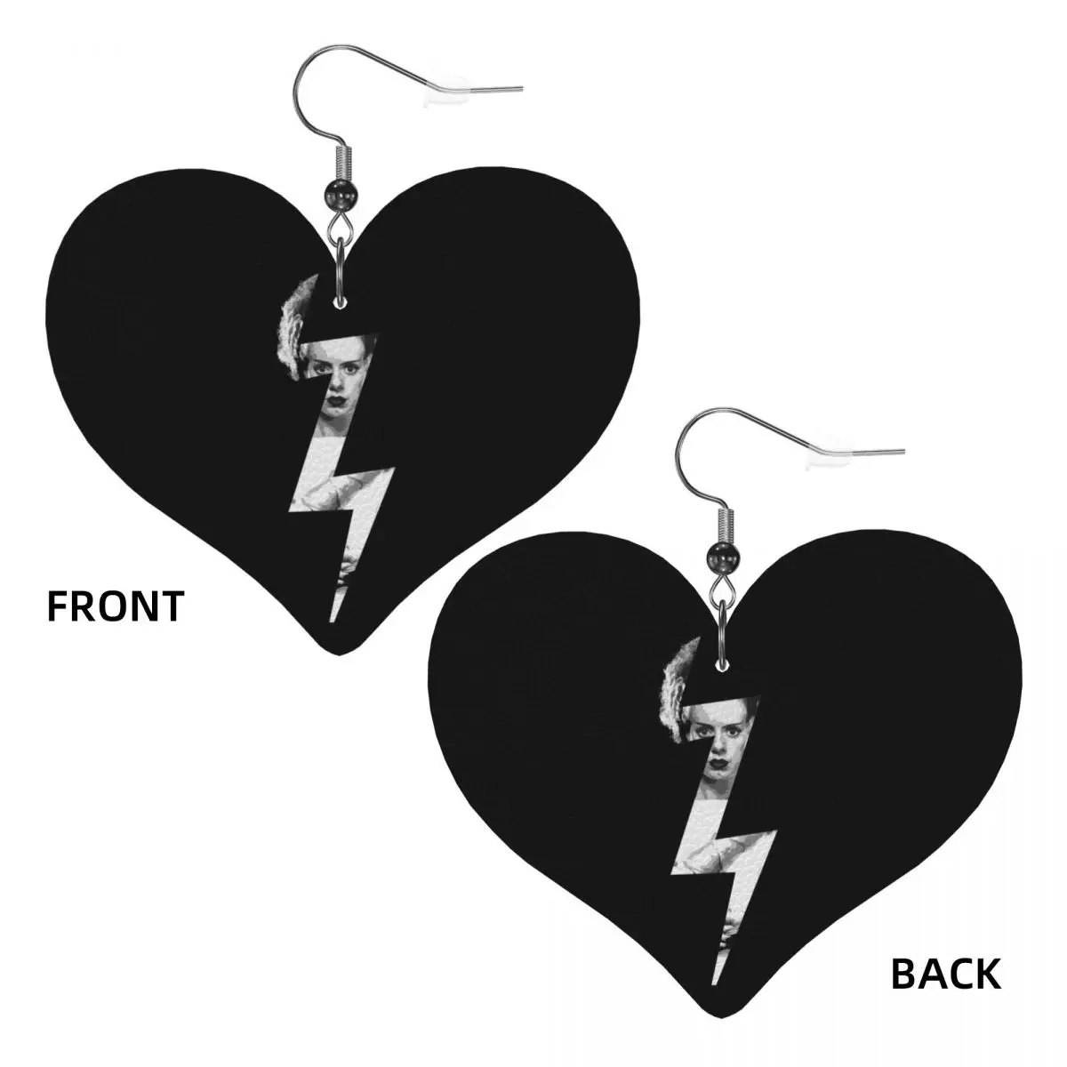 Orecchini pendenti personalizzati The Bride Of Frankenstein Orecchini pendenti in pelle per le donne Moda HorrorMovie per la festa