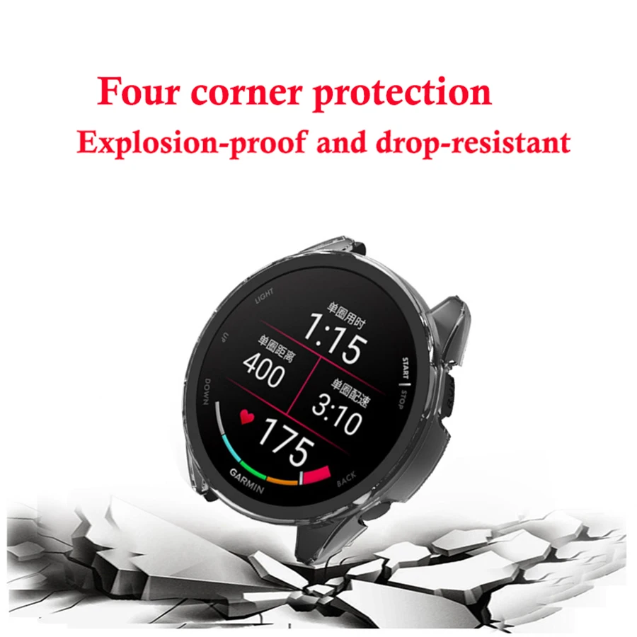 2-in-1 PC Protective Case for Garmin Forerunner 165/165 Music SmartWatch Shockproof Watch Hard Screen Protector Cover Shell