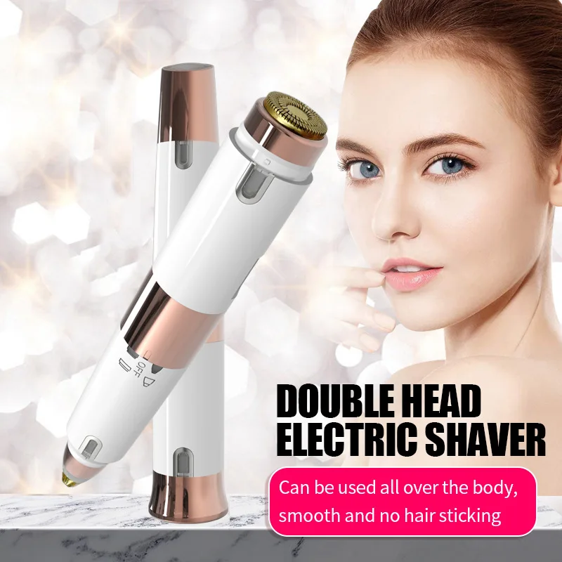 2-in-1 Double Head Women's Shaving Machine Eyebrow Trimmer Electric Eyebrow Trimming Knife Eyebrow Trimming Pen