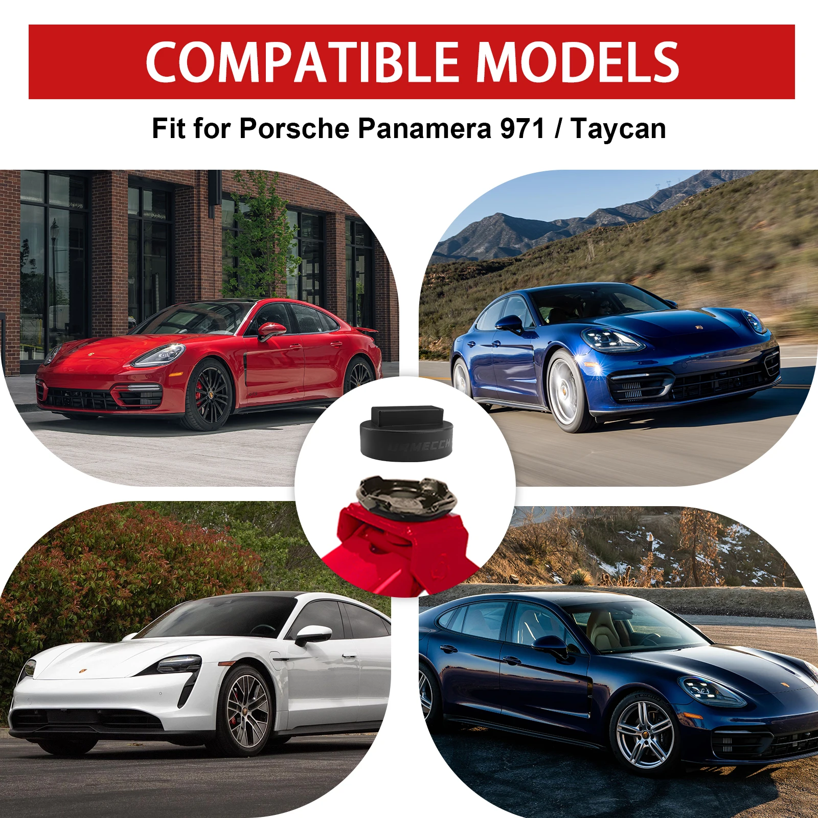 Rubber Jack Pad Adapter For Porsche Panamera 971 Taycan Car Jack Support Block Floor Jack Trolley Jack Car Lift Pucks 2Pack