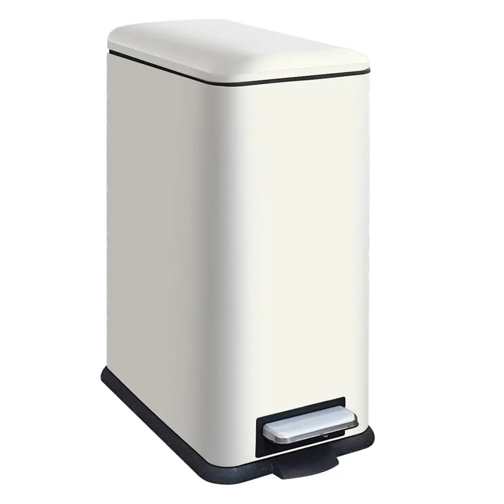 

8 Gallon Slim Trash Can With Soft Close Lid, Stainl Steel Trash Can With Removal Inner Bucket, Hand -Free Trash Bin For