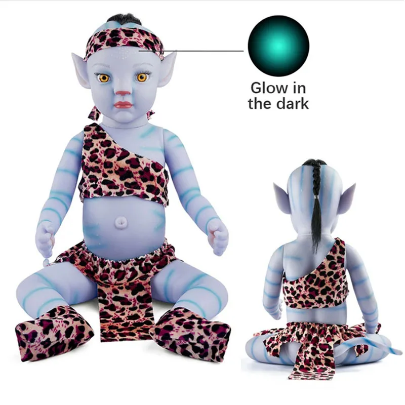 

30/50cm Rebirth Avatar 2 Doll Glow-in-the-dark Movie Same Characters Doll Eyes Close Open Soft Porcelain Baby Toy Boys And Girls