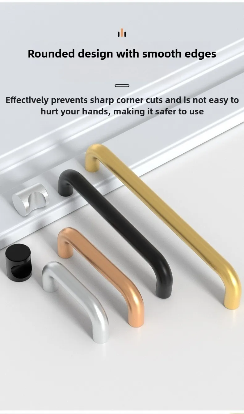 Moderne minimalistische Griffe für Schränke, Kommoden, Schranktürgriffe aus massiver Aluminiumlegierung, Schrankgriffe für Schubladen, Küchenmöbelbeschläge – Detail 7