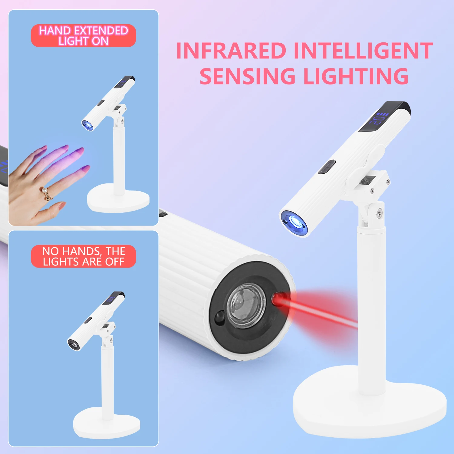 

Портативная ручная профессиональная индукционная лампа для ногтей NRCS 1 + фиксированный кронштейн, интеллектуальная индукция, выбор времени, специально для n