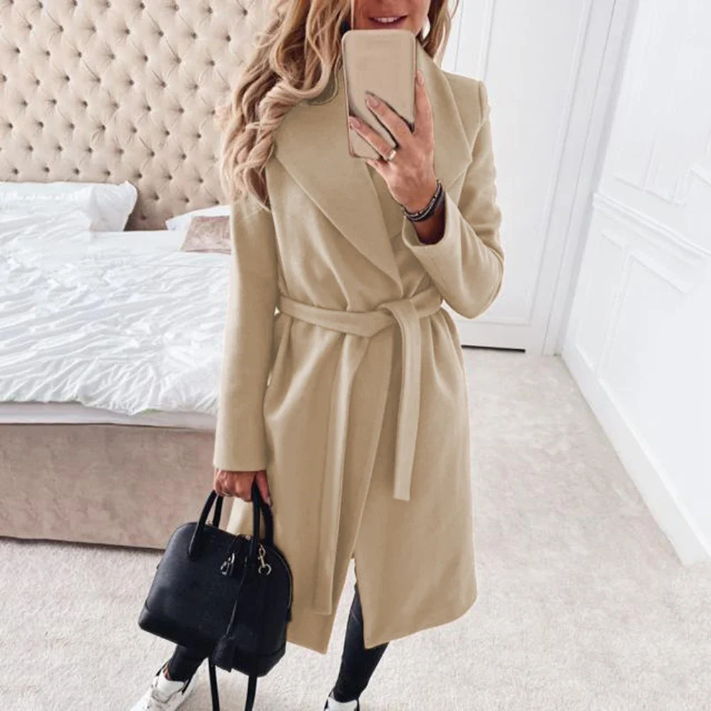 2024 New Autumn and Winter New Style Women's Coat with Pure Color Coat Comfortable, Warm and Simple Style Lady's Coat