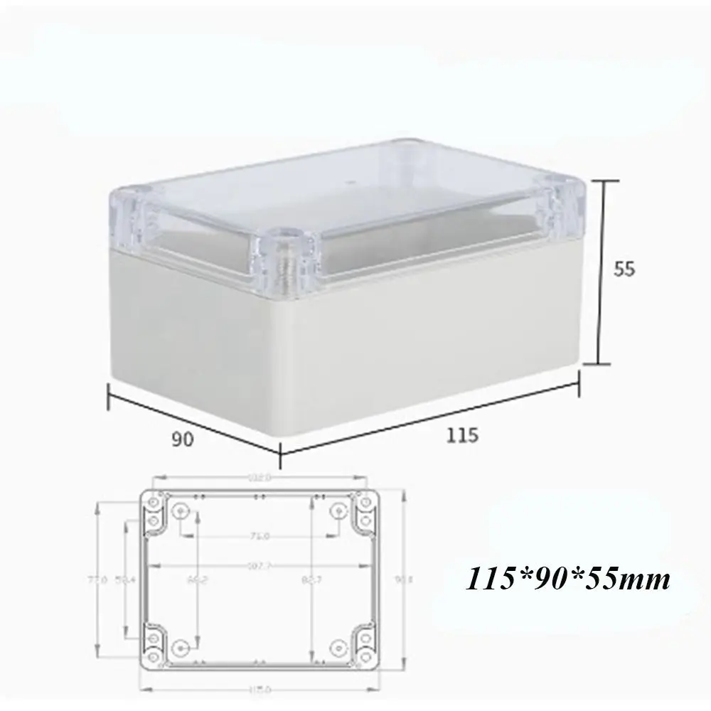 Waterproof Plastic Junction Box Transparent Cover Enclosure Electronic Instrument Housing Case Outdoor Electrical Project Boxes