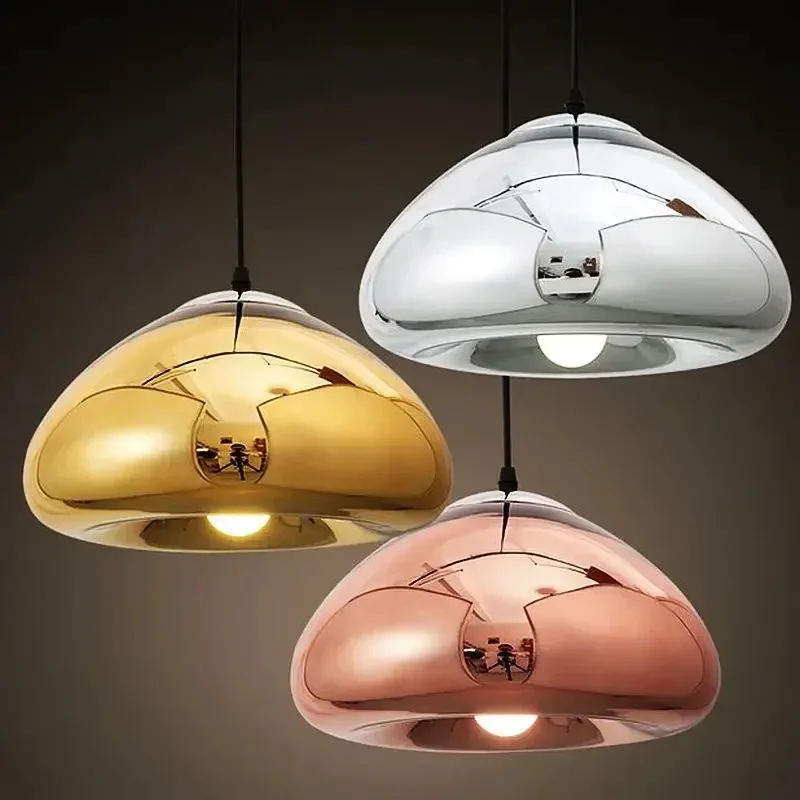 

Modern Gold Bronze Sliver Shade Mirror Pendant Light E27 LED Glass Pendant Lamp Modern Christmas Glass Ball