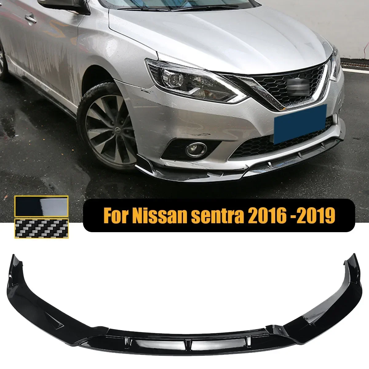 For Nissan Sentra 2016 2017 2018 2019 Front Bumper Lip Spoiler Side Splitter Diffuser Body Kit Guards Deflector Car Accessories