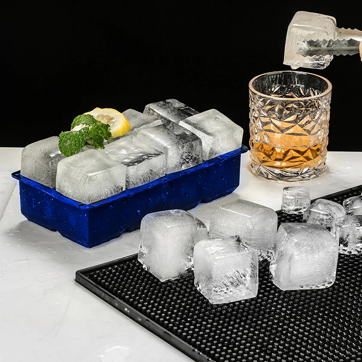 

2pcs 20 Grids Silicone Cube Tray Mold Heat Resistant Kitchen Box Home Freezer Making Easy Release Square Design Plastic