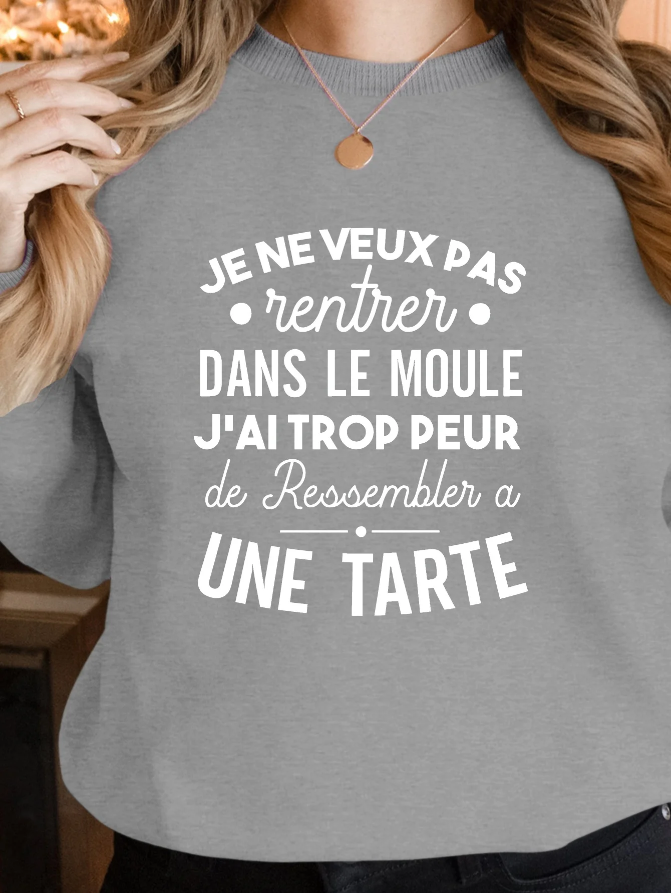 

Women's French Graphic Print Sweatshirt - "i Have No Idea What I'm Doing" Funny Crew Neck Casual Pullover for Fall & Spring