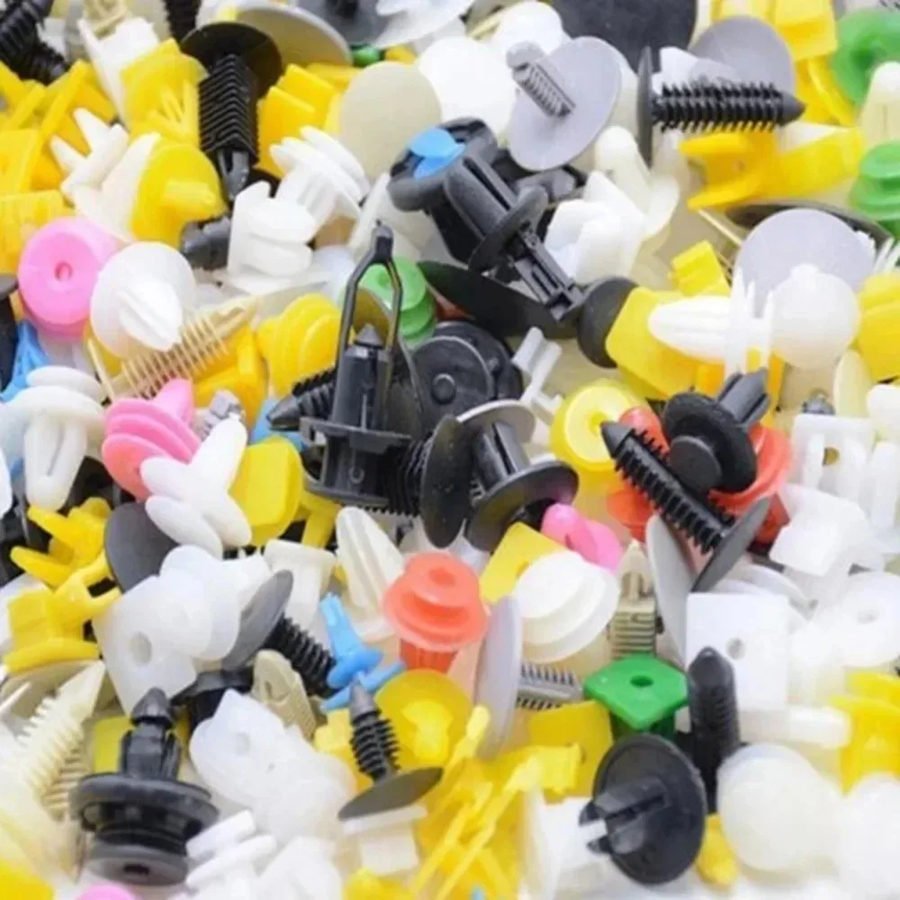 200pcs/50 Pcs Car Clips Fastener Screws Kit Bumper Plastics Fender Push Pin Rivet Door Trim Panel Retainer Auto Accessory