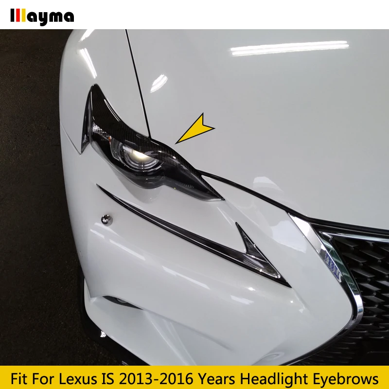 Carbon Fiber Front Bumper Headlight Eyebrow Eyelid Covers For Lexus IS300 200t 250 2013 - 2016 Car Fiber Glass Matt Black Primer