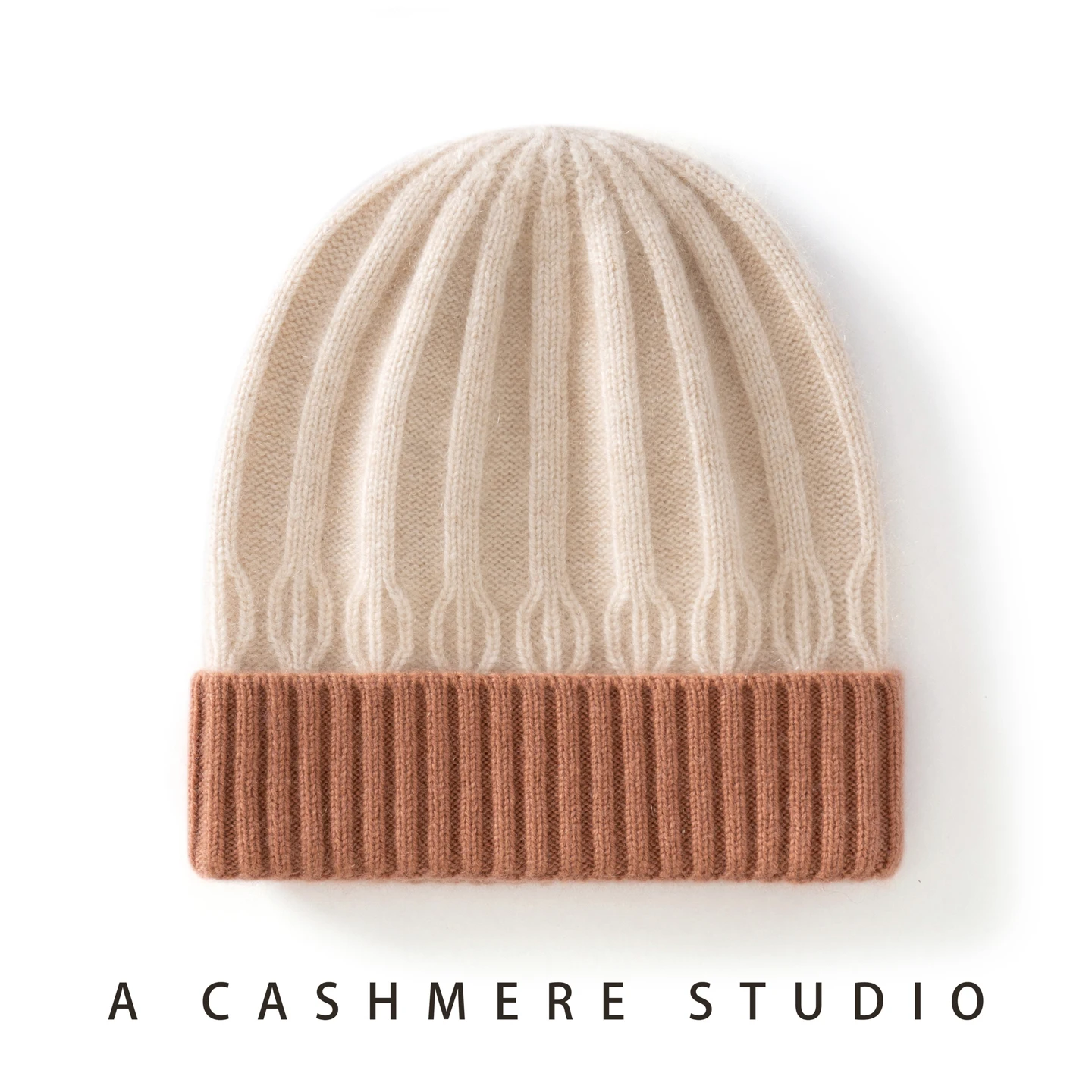 High Quality Natural Cashmere Caps Women Fashionable Mixed Color Winter Hats Outdoor Warm Cap Knitted Casual Beanies For Kids