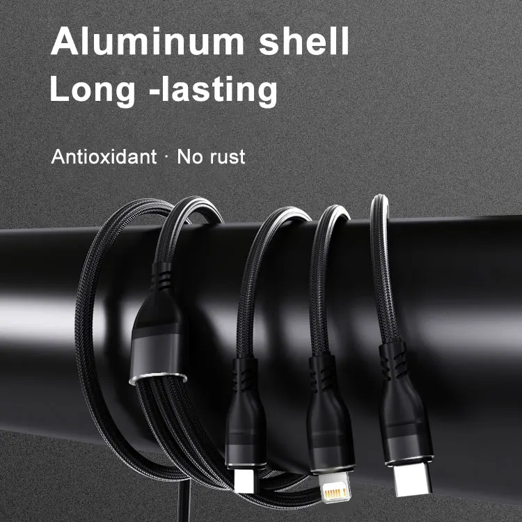 100W 3in1 USB Fast Charger Cable For iPhone 14 13 12 Pro Max Xiaomi Samsung Huawei Type C Micro For iPhone Charging Cable Wire