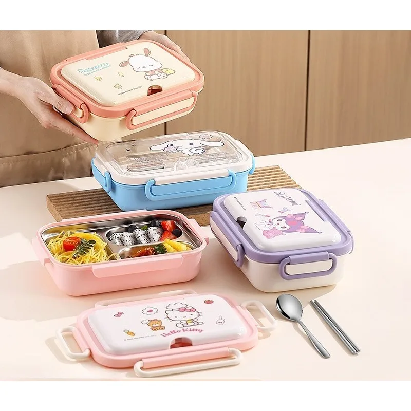 

Hello Kitty Stainless Steel 316 Lunch Box with Cutlery Microwave Safe Large Capacity Bento for Students with cutlery included