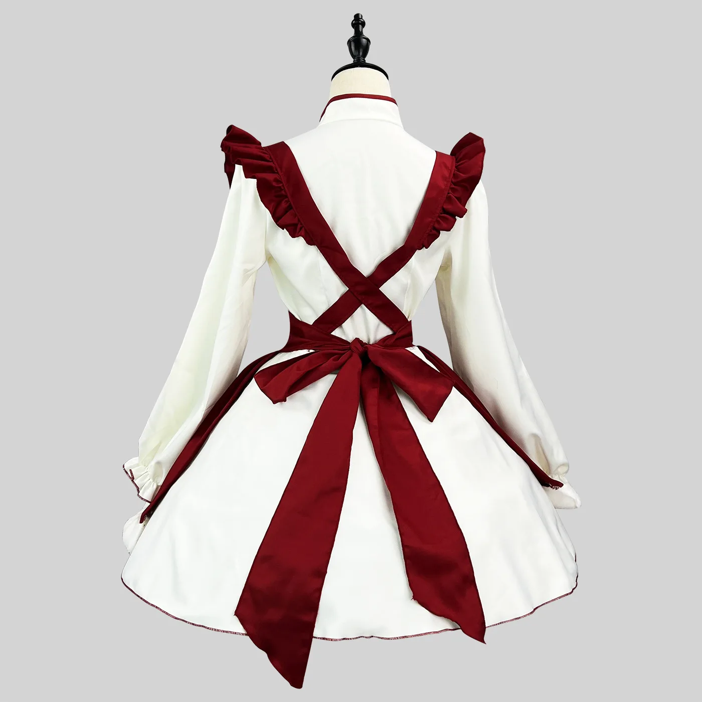 Anime Ano Novo Yuanxiao Tema Cosplay Traje LOLITA desempenho empregada vestido traje vestido branco Rose Apro estilo chinês