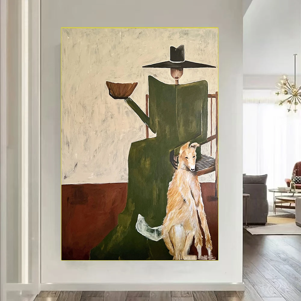 Nordic Ins stijl minimalistische moderne figuur canvas schilderij handgeschilderde woonkamer decoratie schilderij