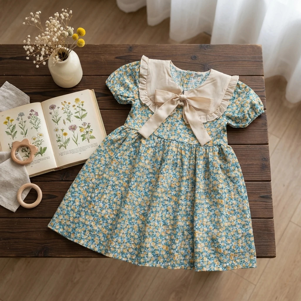 Girls' Floral Dress, Summer Hot-Selling Style, Internet Celebrity Children's Dress, Stylish Little Girl Dress