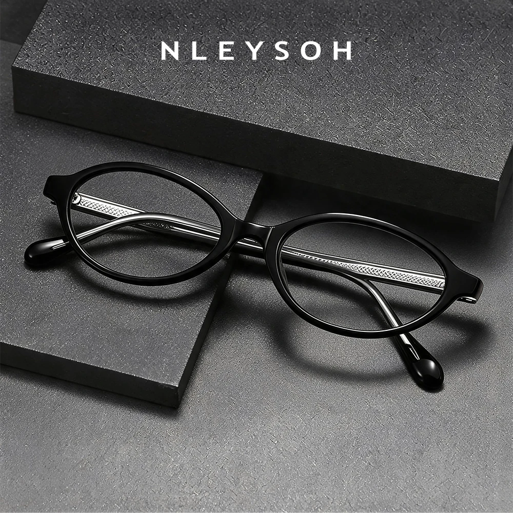 NLEYSOH Y2K Vintage Colorful Small Oval Square Anti Blue Light Computer Optical Eyeglasses Frame for Women Daily Wear