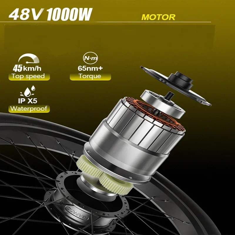 Electric Bicycle Heda-TX19 1000W 48V19.2AH Hydraulic Brake E-Bike Full Suspension 27 Speed ​​No Transmission T1 Electric Bike image 9