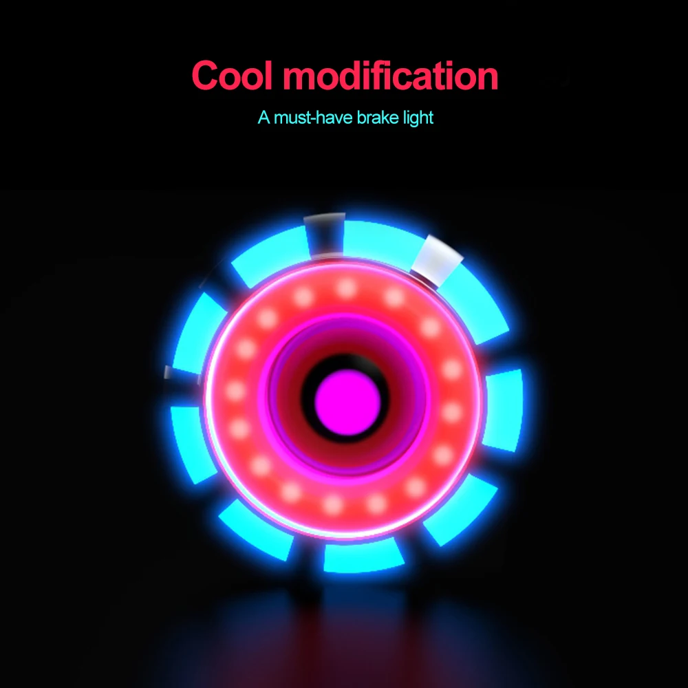 مصباح تحذير LED عالمي للدراجات النارية ، مصباح دراجة نارية ، فرامل وامضة ، الذيل ، الخلفية ، عين الملاك ، معدات الدراجات النارية ، ملحقات الدراجات النارية ، RGB