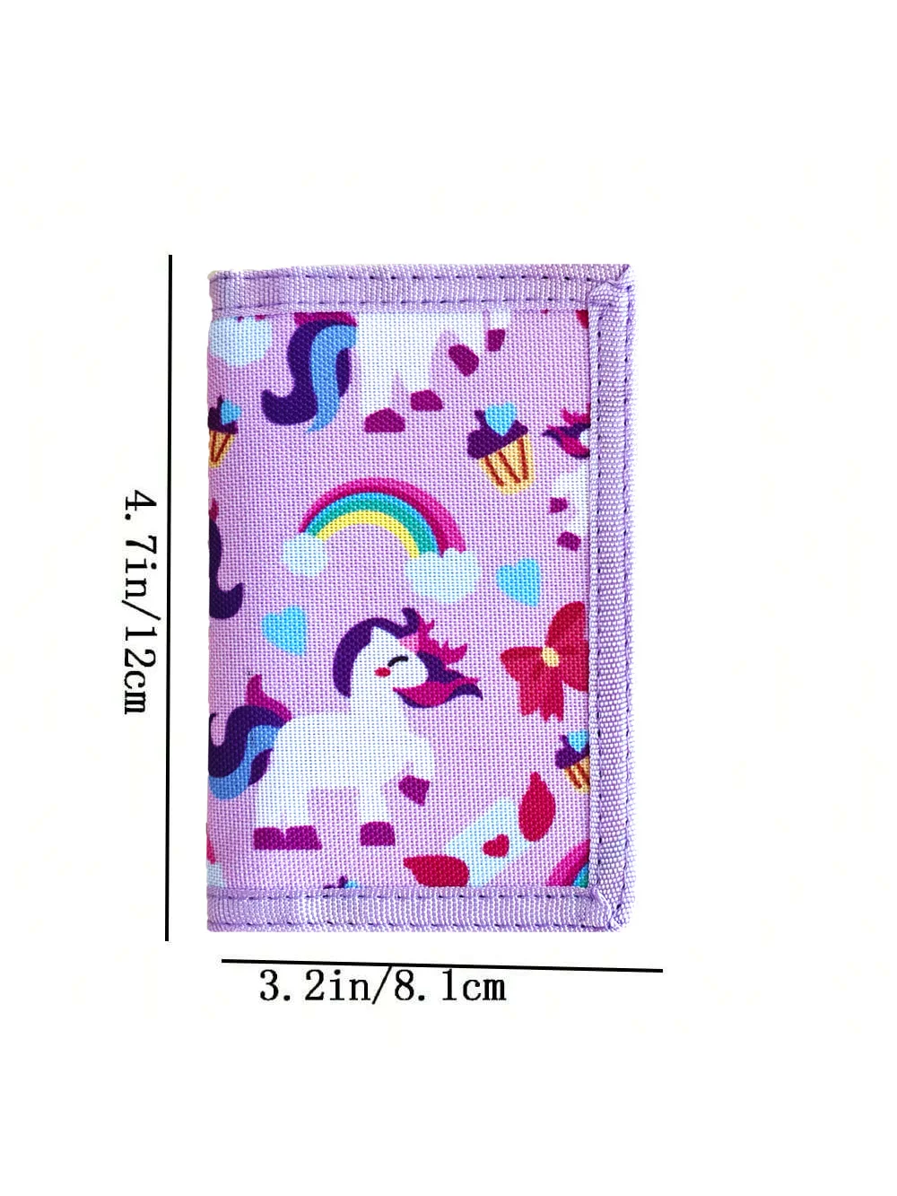 Cartera triple de unicornio para niñas, billetera para niñas pequeñas, billetera pequeña y bonita con cordón, regalo de Navidad, 1 ud.