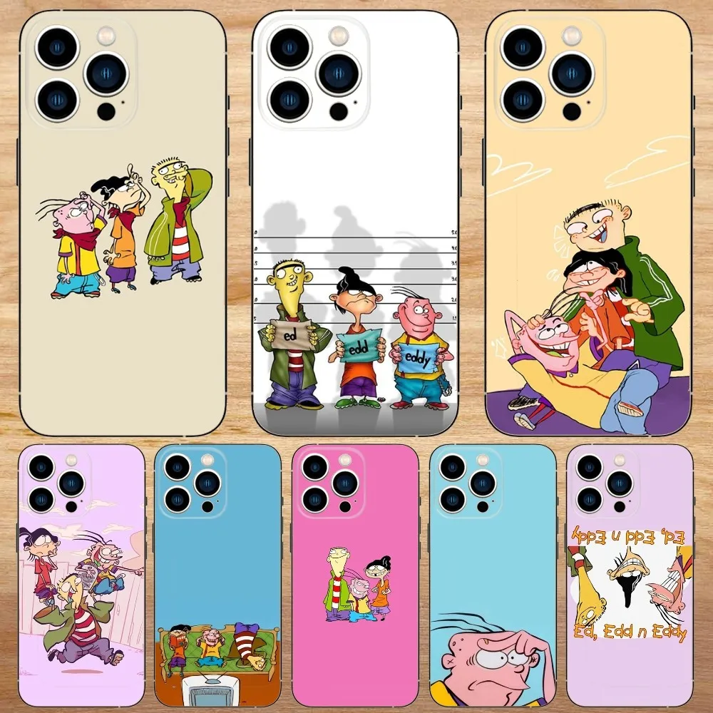 Cartoon Ed Edd N Eddy Phone Case For iPhone15,14,13,12,11,Pro,Max,Plus,Mini,X,XS,XR,8,7,6,S,Plus,SE Soft Black Case