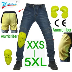 Kevlar Aramid Motorcycle Jeans Men Off Road Fireproof Fall Proof Pants CE Armor Protective Gear Ultra High Strength Riding Trous