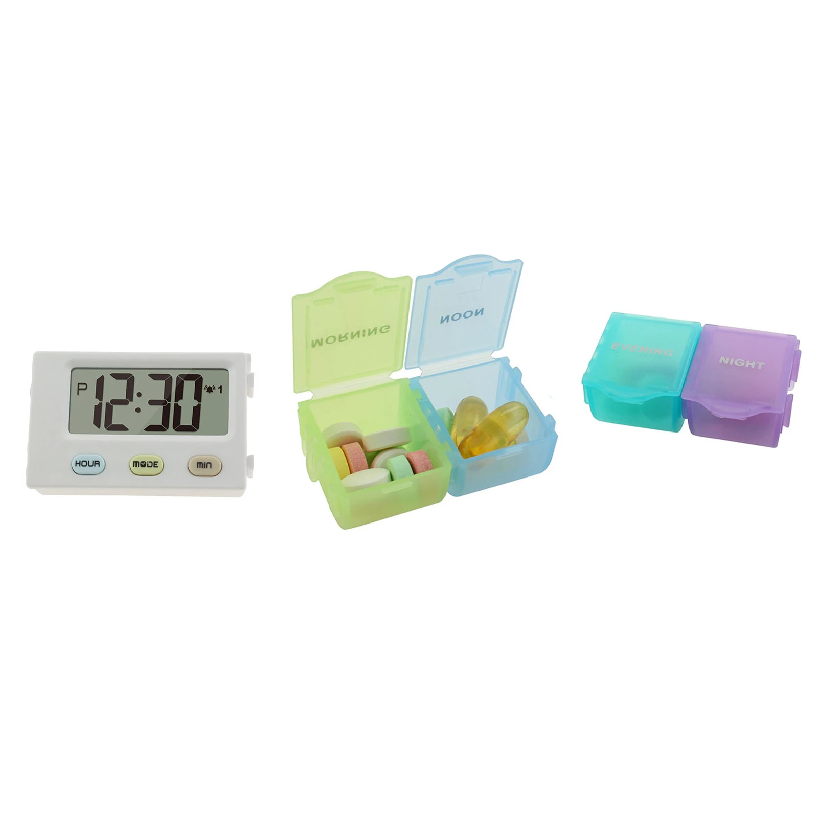 Dust-proof Separated Pill Organizer Pill Box Case Electronic Timer Alarm Clock Reminder Medicine Storage Dispenser