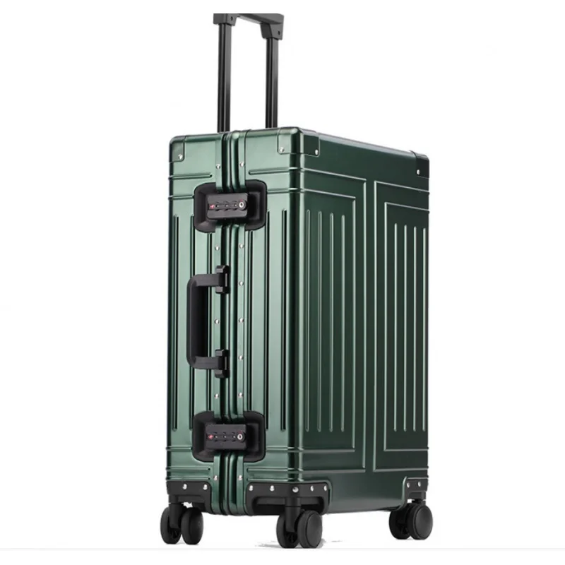 New All Aluminum Magnesium Alloy Trolley Box Universal Wheel Metal Suitcase Male And Female Student Business Travel Suitcase