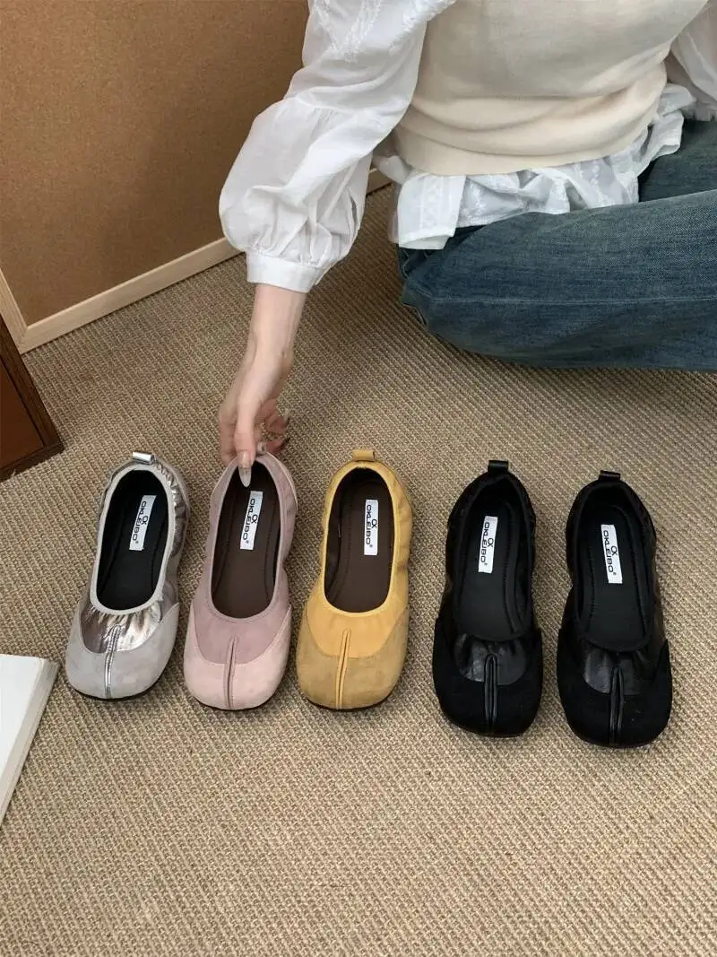 

Женские балетки, новая мода, кожаные туфли Мэри Джейн из микрофибры, розовые, черные, серебристые