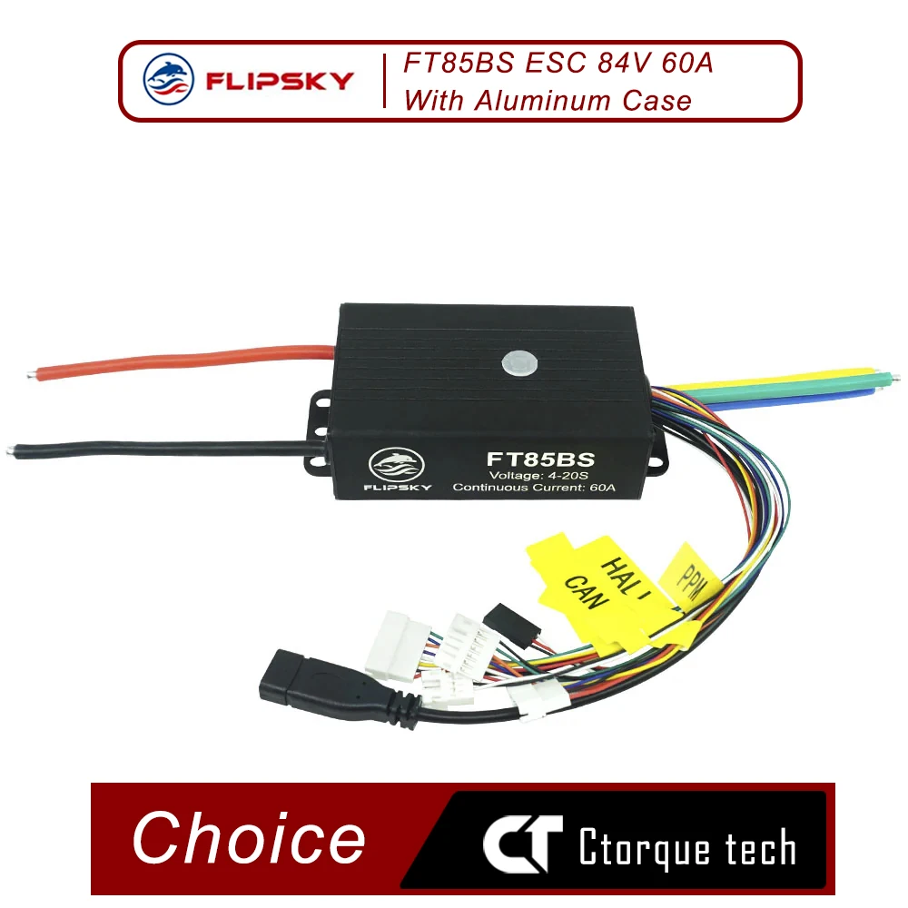 

FLIPSKY FT85BS ESC 84V 60A With Aluminum Case NON-VESC For Electric Skateboard / Electric Scooter / Ebike Speed Controller / Ele