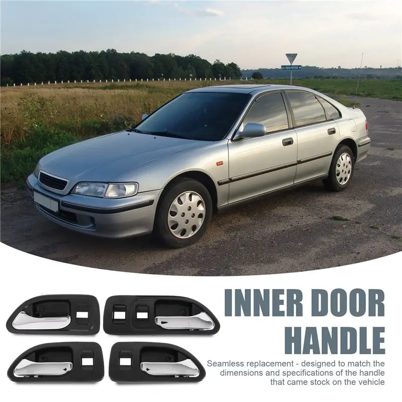 A21E-Car Door Handles Chrome Interior Inside Inner Front Rear Driver Passenger Side For Honda Accord 1994-1997