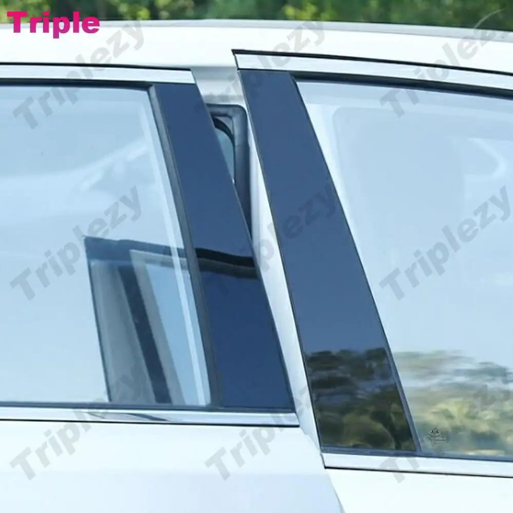 6Pcs Glossy Piano Black Car Window Door Column BC Pillar Post Cover Trim For Mitsubishi Outlander Sport ASX RVR 2010-2022 - view 4