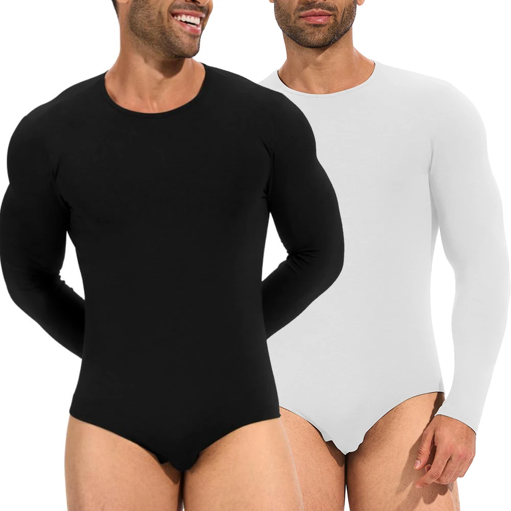

Men's Full Body Shaper Long Sleeve Top Briefs Bodysuit Butt Lifter Male Base Layer Pajamas Underwear Tummy Control Shapewear New
