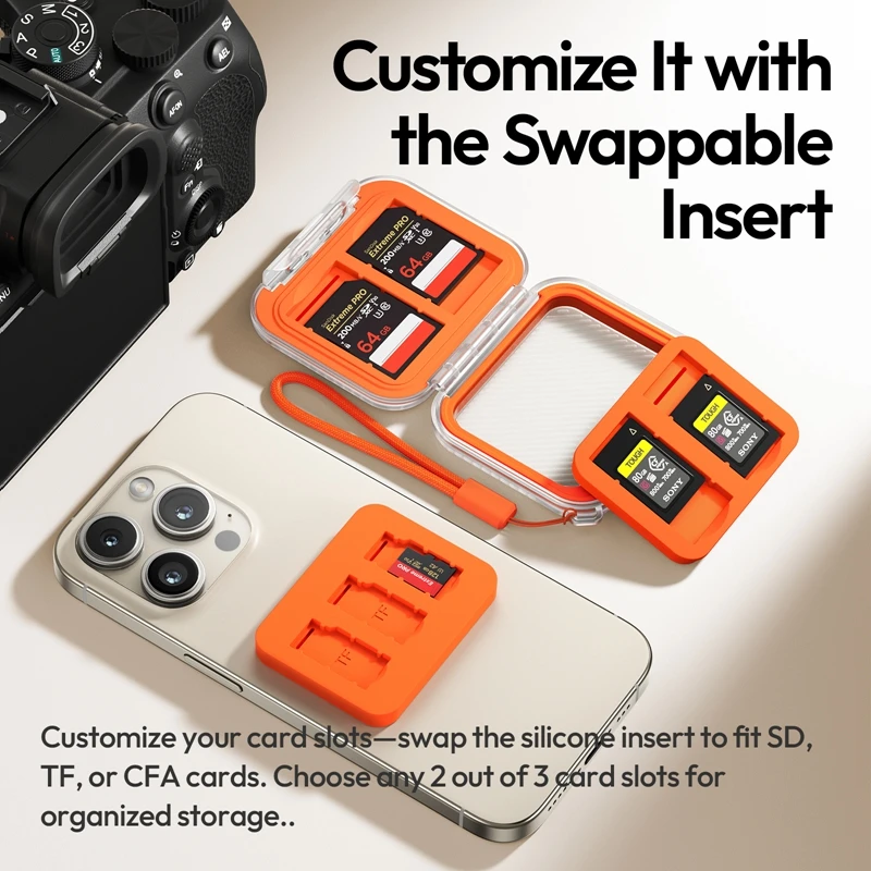 Ulanzi CC01 スロット SD/マイクロSD/TFカードケースホルダー MicroSD/TF SDカード用 防水 耐久性 メモリカード ハードボックス オーガナイザー