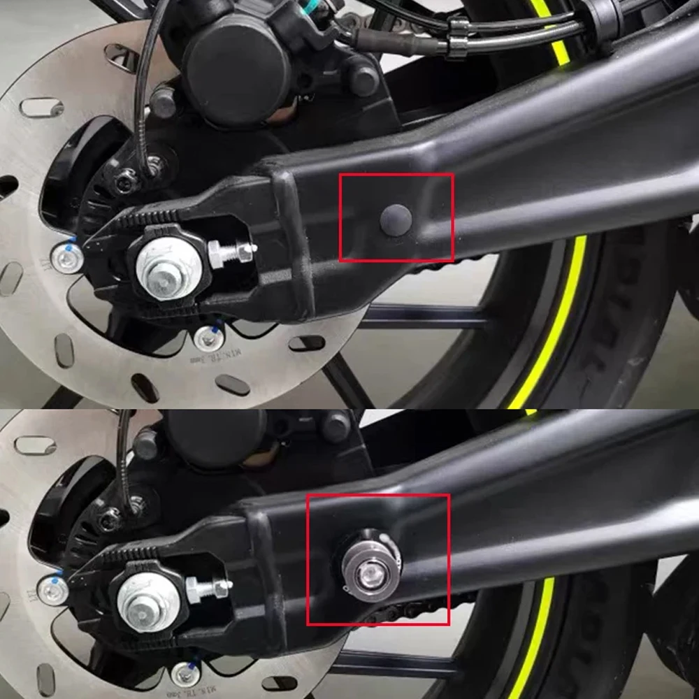 اكسسوارات الدراجات النارية 10 مللي متر Swingarm بكرات حامل خلفي مسامير المتزلجون ل CFMOTO CF MOTO 675 SRR 675 SRR 675 2024 2025