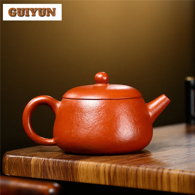 200ml High-end Yixing Purple Clay Teapots Handmade Pot Raw Ore Coarse Sand Zhu Mud Kettle With Filter Chinese Zisha Teaset Craft