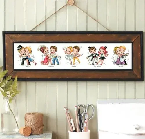 Amishop Gold Collection Lovely Counted Cross Stitch Kit Shall We Dance Tango Cha-cha Dancing SO