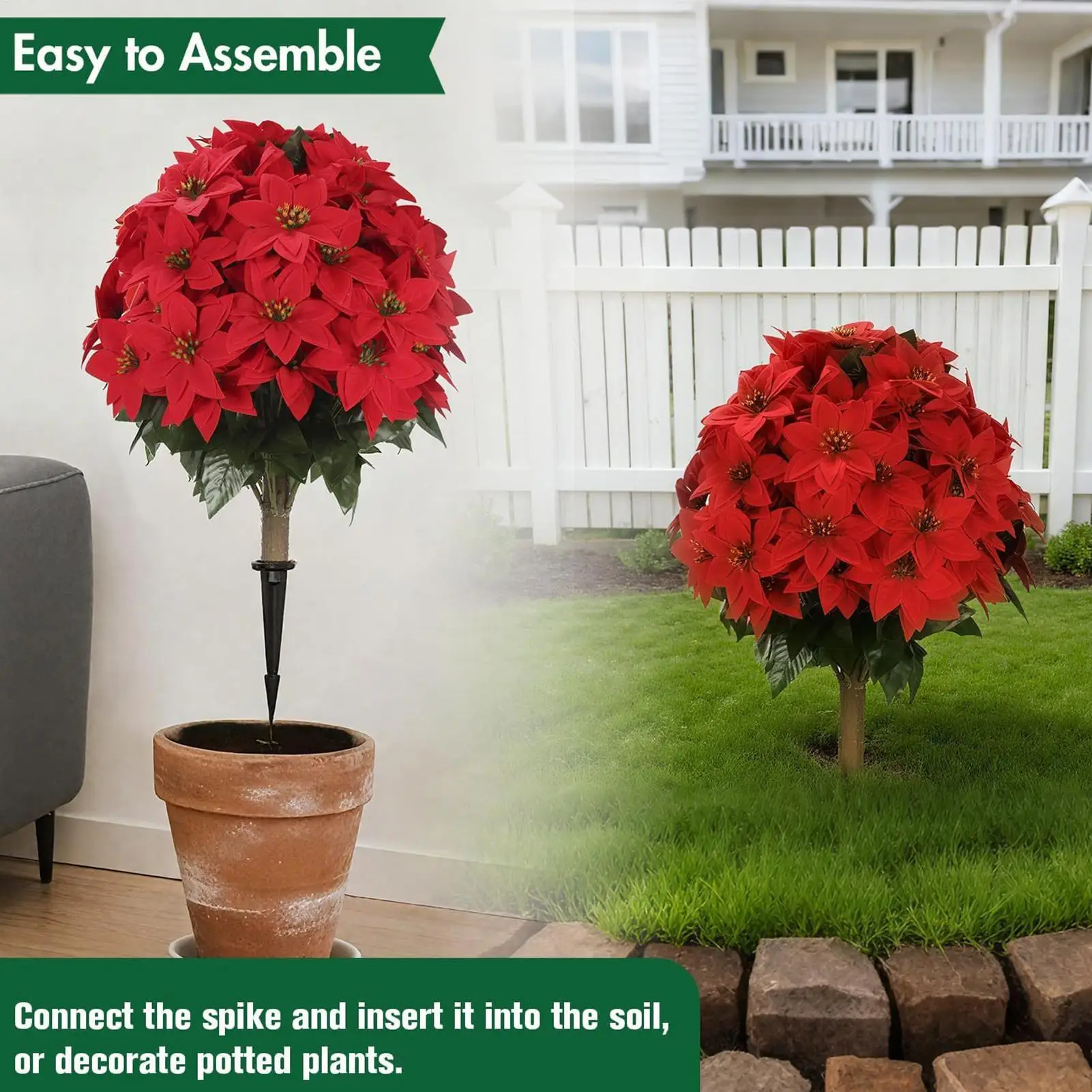 Cemetery Flower Holder With Stake Floral Vase Outdoor Yard Garden Decoration For Grave Memorial, Artificial Plants, Window Box
