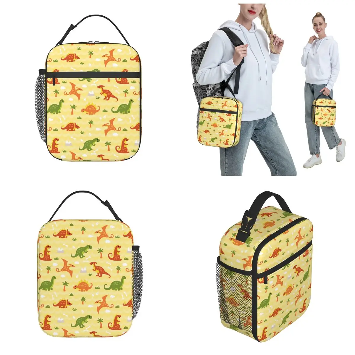 Kids Cute Dinosaur World Merch borsa da pranzo isolata per scatola di cibo per la scuola portatile Design unico Cooler Thermal Bento Box