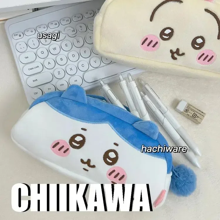 Kawaii Chiikawa Plüsch-Federmäppchen Cartoon Hachiware Usagi Schreibwarentasche Große Kapazität Schreibwaren-Aufbewahrungstasche Schülergeschenke – Detail 3