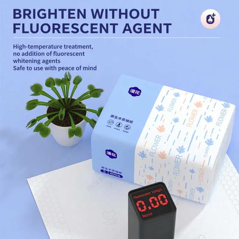 Manhua Facial Tissue 400 Sheets 5 Ply Thick Soft Absorbent Natural Wood Paper Towela Household Office Travel Daily Use Napkins