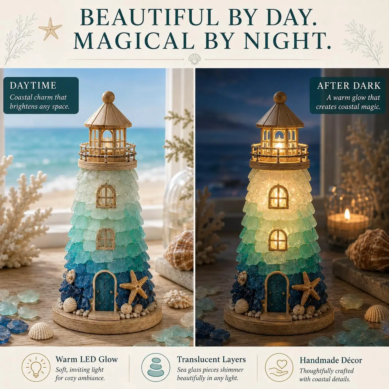 Lighted Sea Glass Lighthouse Kit 3