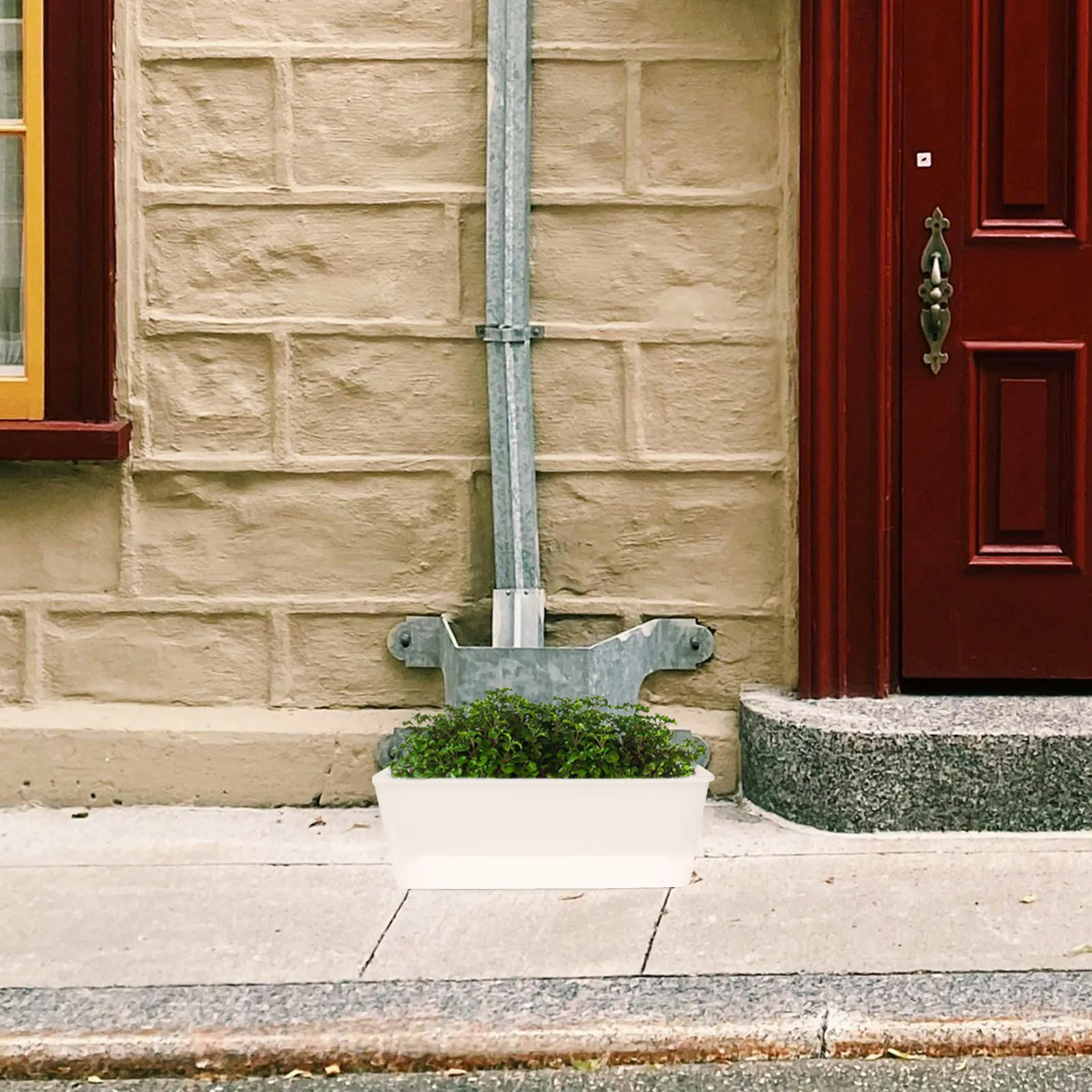 

Rectangle Narrow Self Watering Planter Box Plastic Flower Pot Windowsill Herb Vegetable Garden Balcony Outdoor Indoor