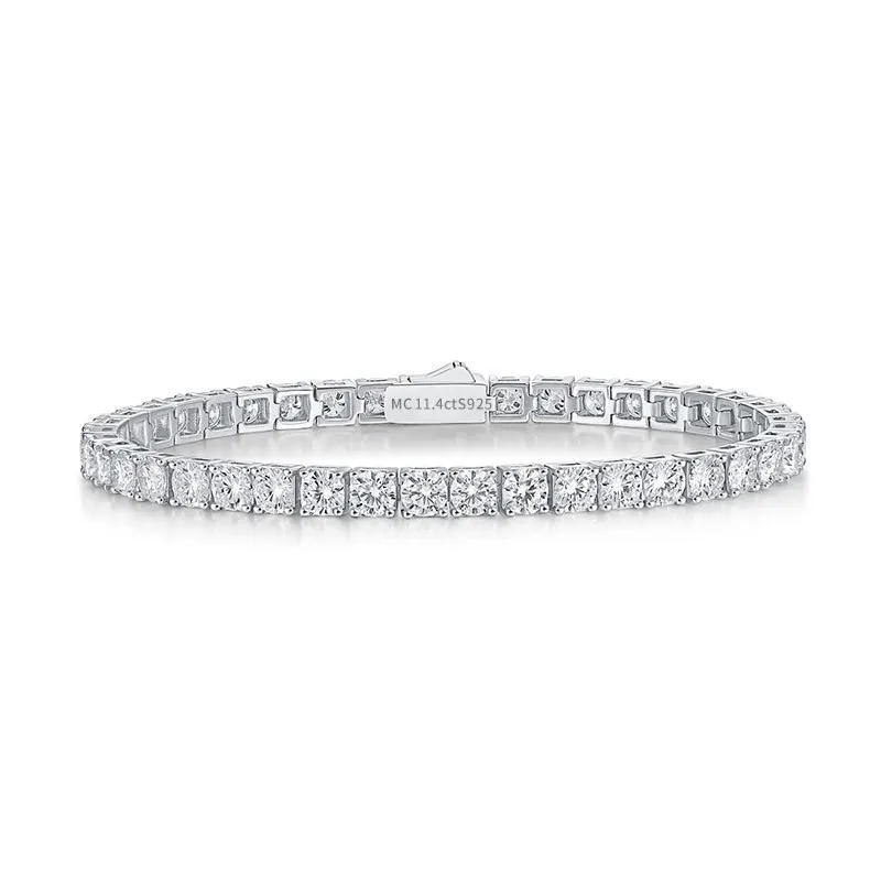 3/4/5mm Full Moissanite bracciale a catena da Tennis per donna uomo Moissanita Gemstone s925 argento catena a mano gioielli Pass Diamond Test